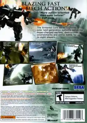 Armored Core 4 (USA) box cover back